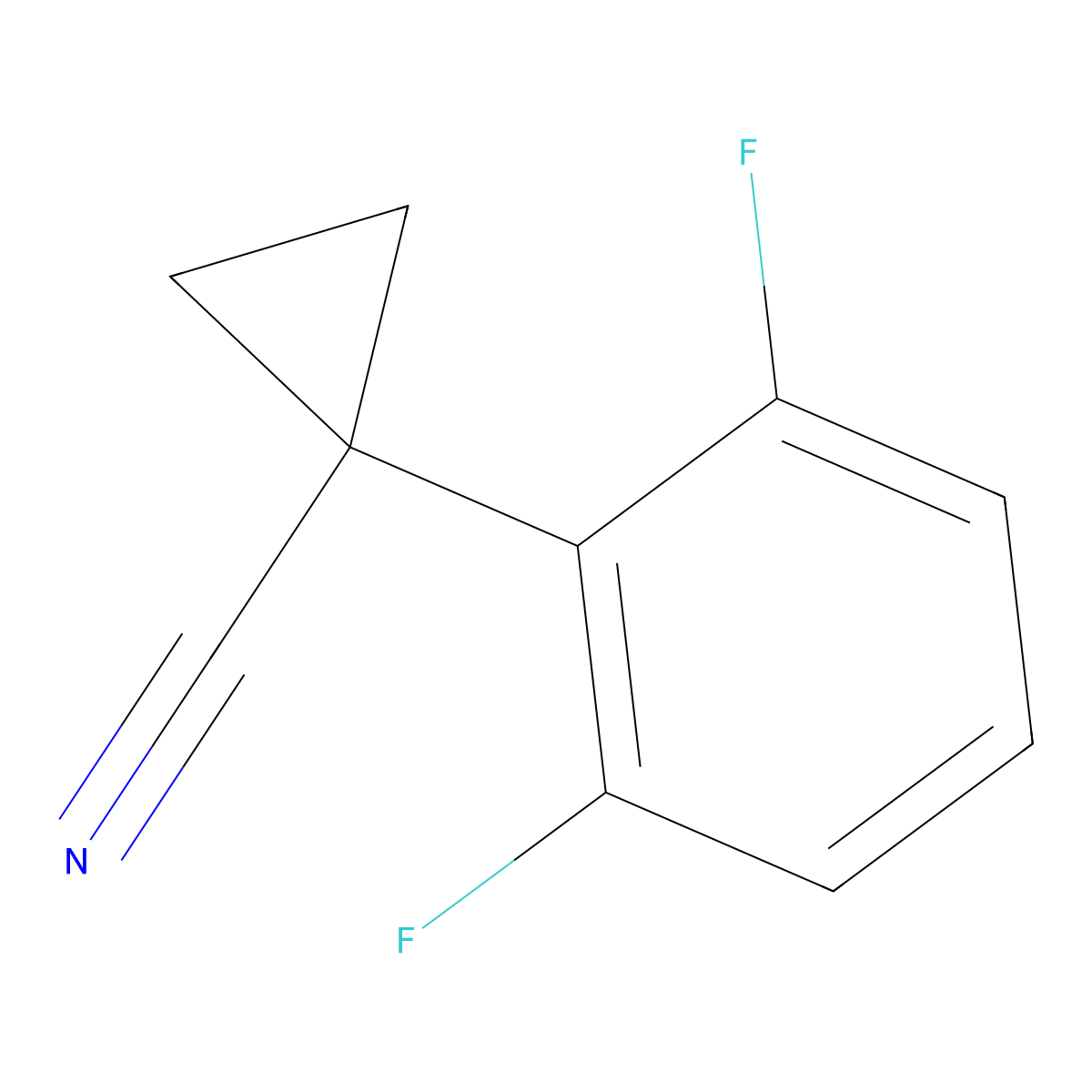 1-(2,6-Difluorophenyl)cyclopropanecarbonitrile molecular structure, CAS 124276-65-9