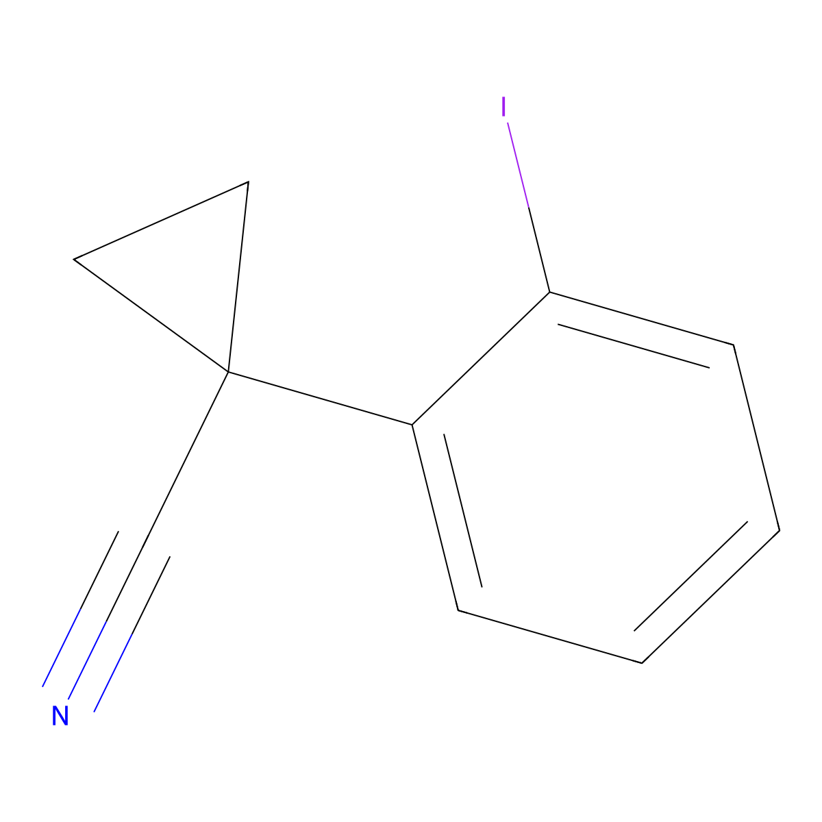 1-(2-Iodophenyl)cyclopropanecarbonitrile molecular structure, CAS 124276-73-9