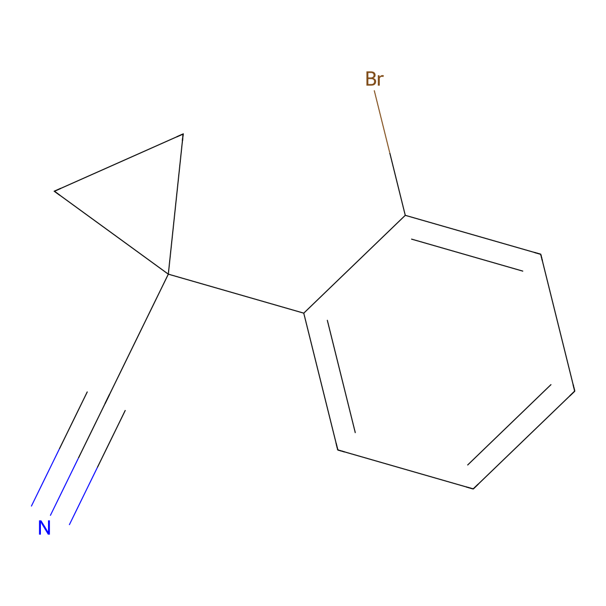 1-(2-Bromophenyl)cyclopropanecarbonitrile molecular structure, CAS 124276-75-1