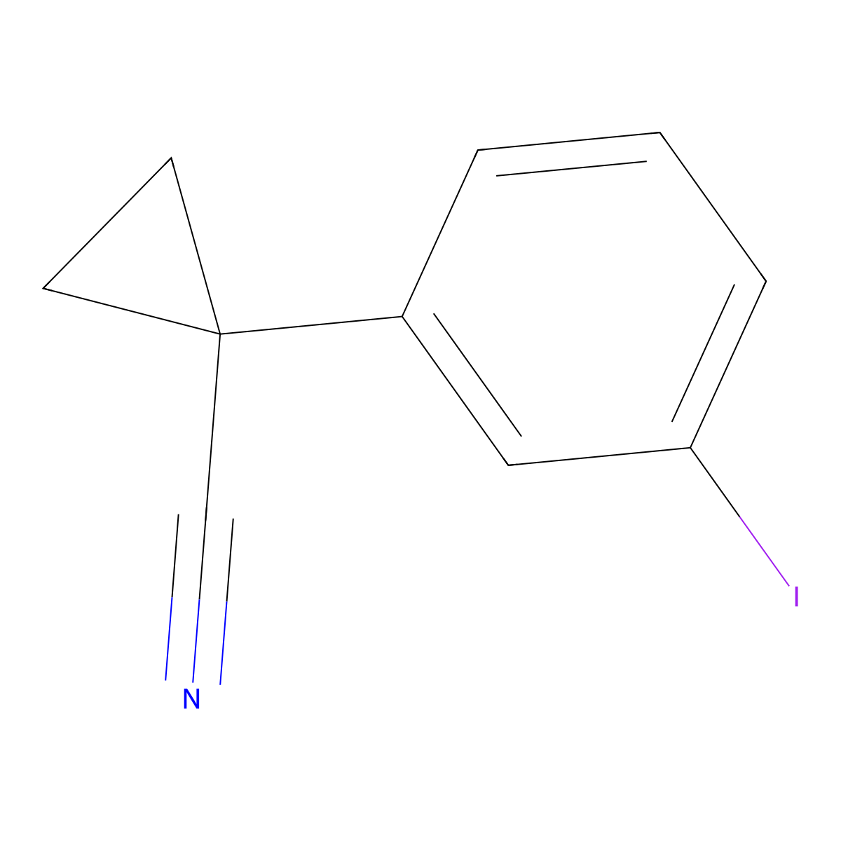 1-(3-Iodophenyl)cyclopropanecarbonitrile molecular structure, CAS 124276-77-3