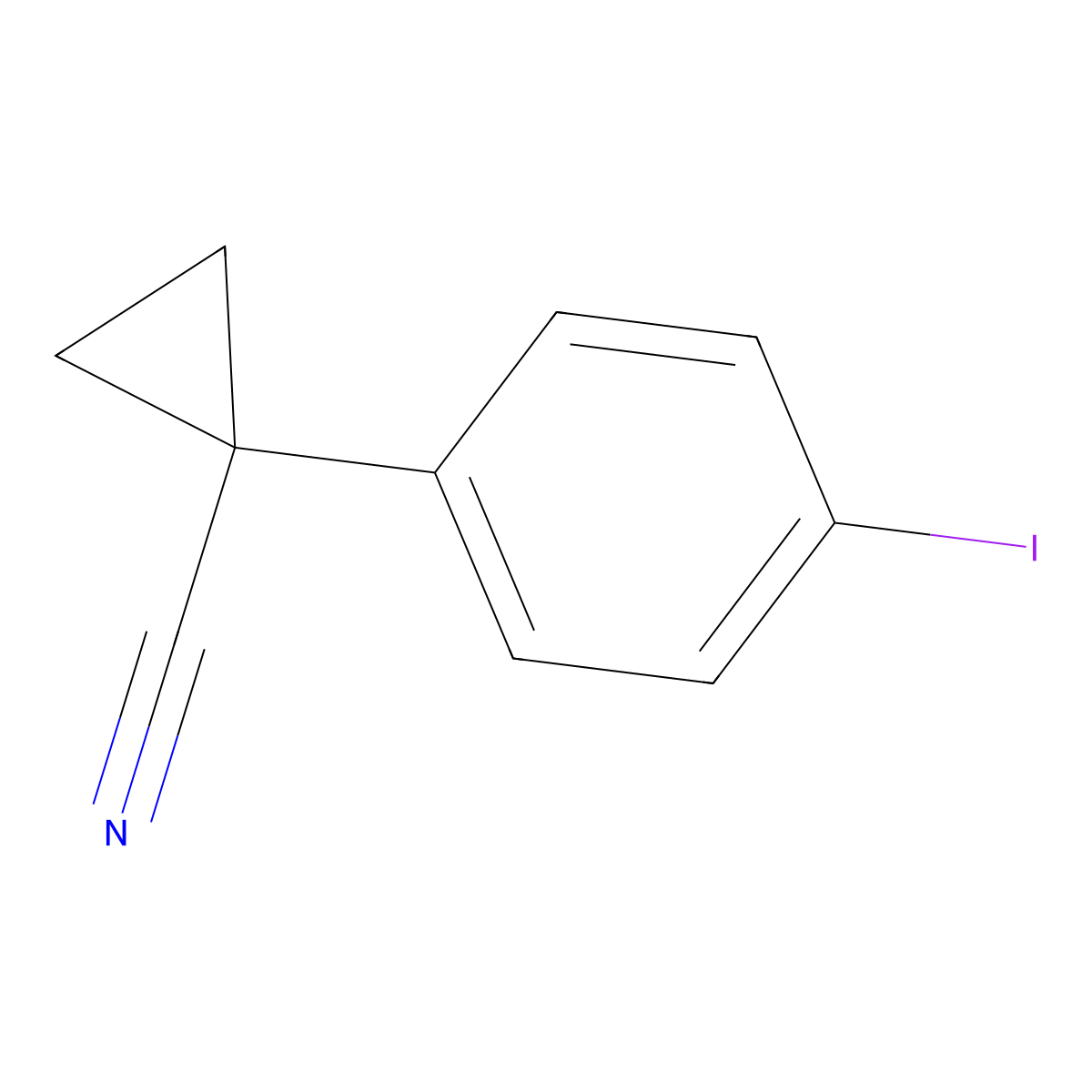 1-(4-Iodophenyl)cyclopropanecarbonitrile molecular structure, CAS 124276-79-5
