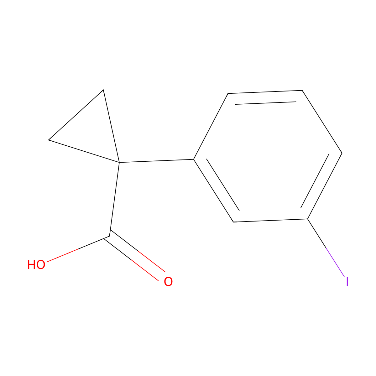 1-(3-Iodophenyl)cyclopropanecarboxylic acid molecular structure, CAS 124276-85-3