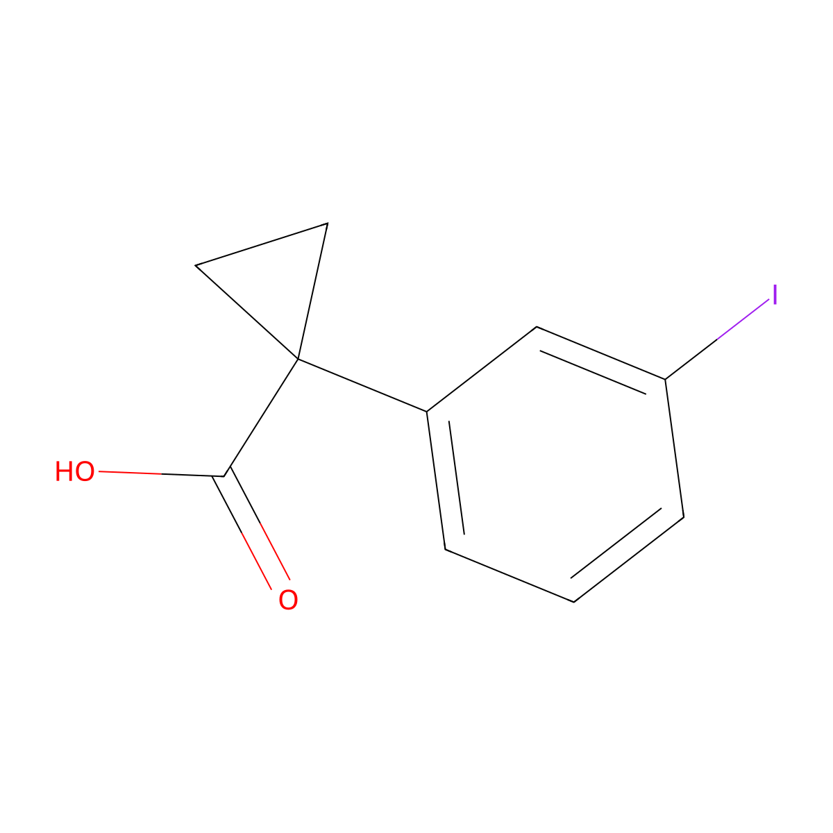 1-(3-Iodophenyl)cyclopropanecarboxylic acid molecular structure, CAS 124276-85-3