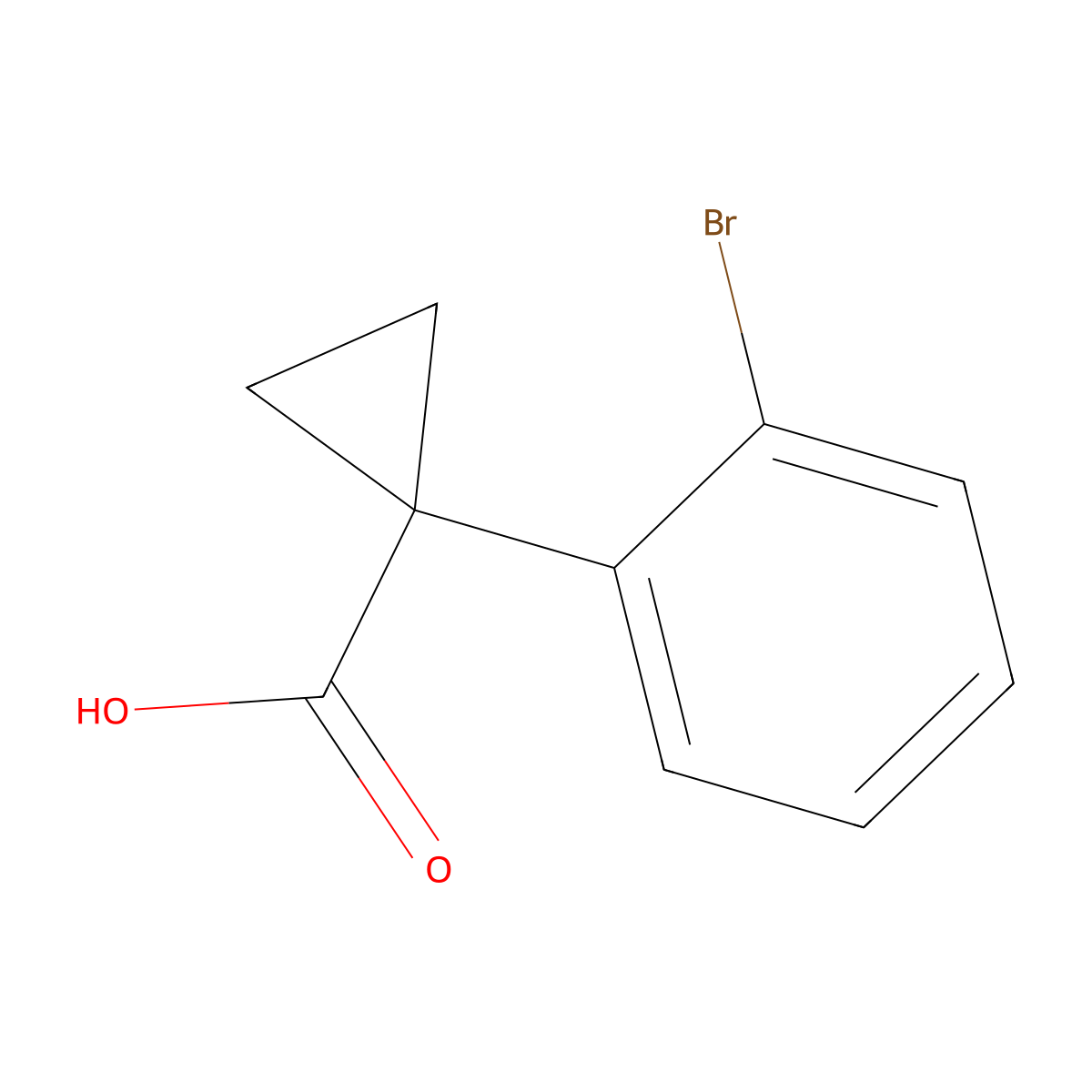 1-(2-Bromophenyl)cyclopropane-1-carboxylic acid molecular structure, CAS 124276-87-5
