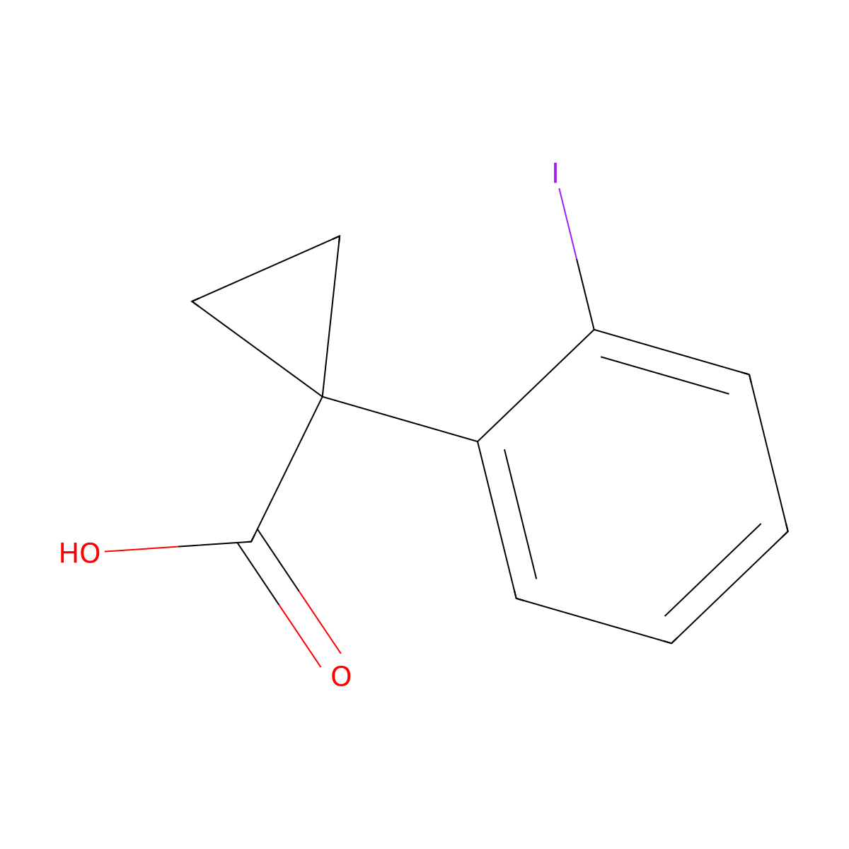 1-(2-Iodophenyl)cyclopropane-1-carboxylic acid molecular structure, CAS 124276-93-3