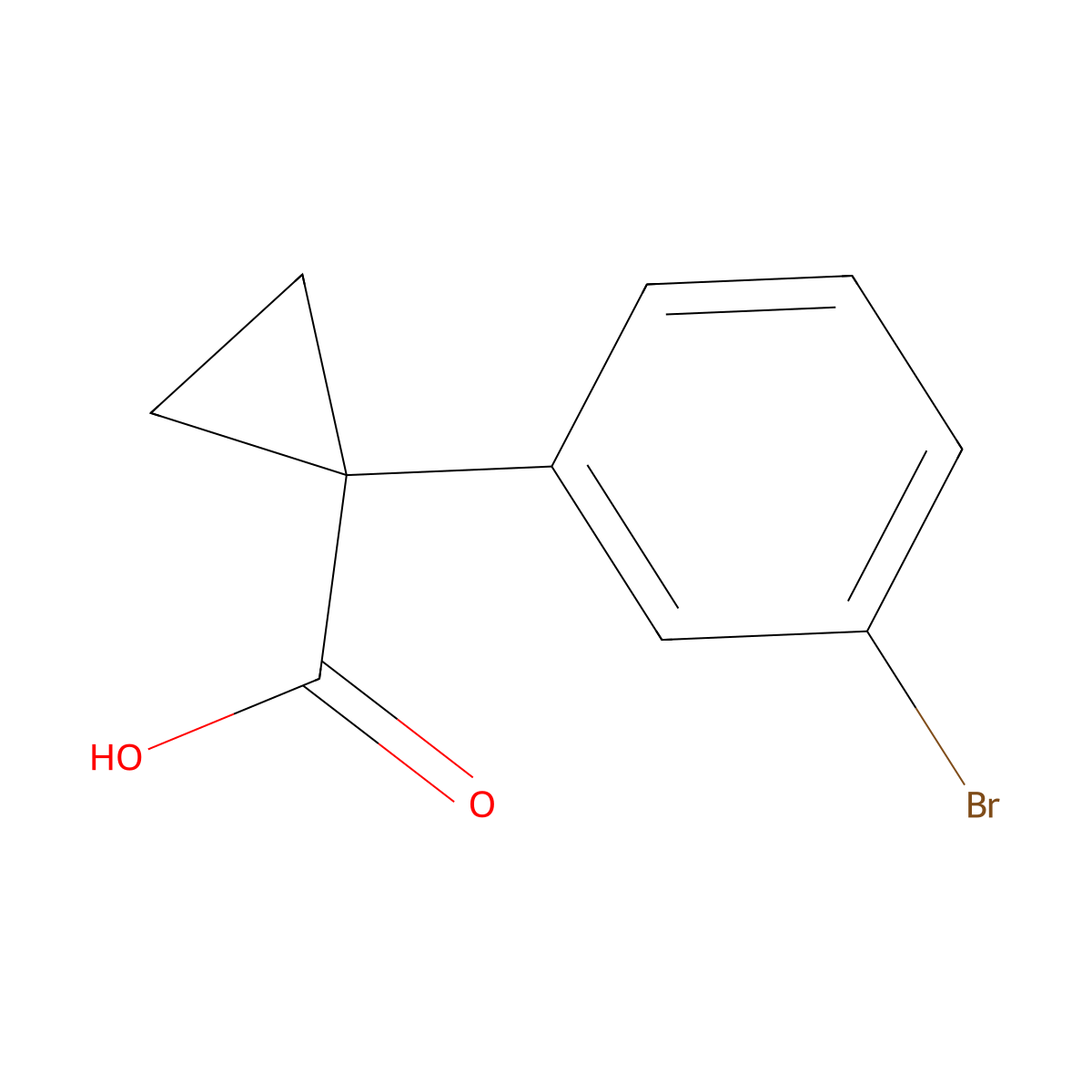 1-(3-Bromophenyl)cyclopropane-1-carboxylic acid molecular structure, CAS 124276-95-5