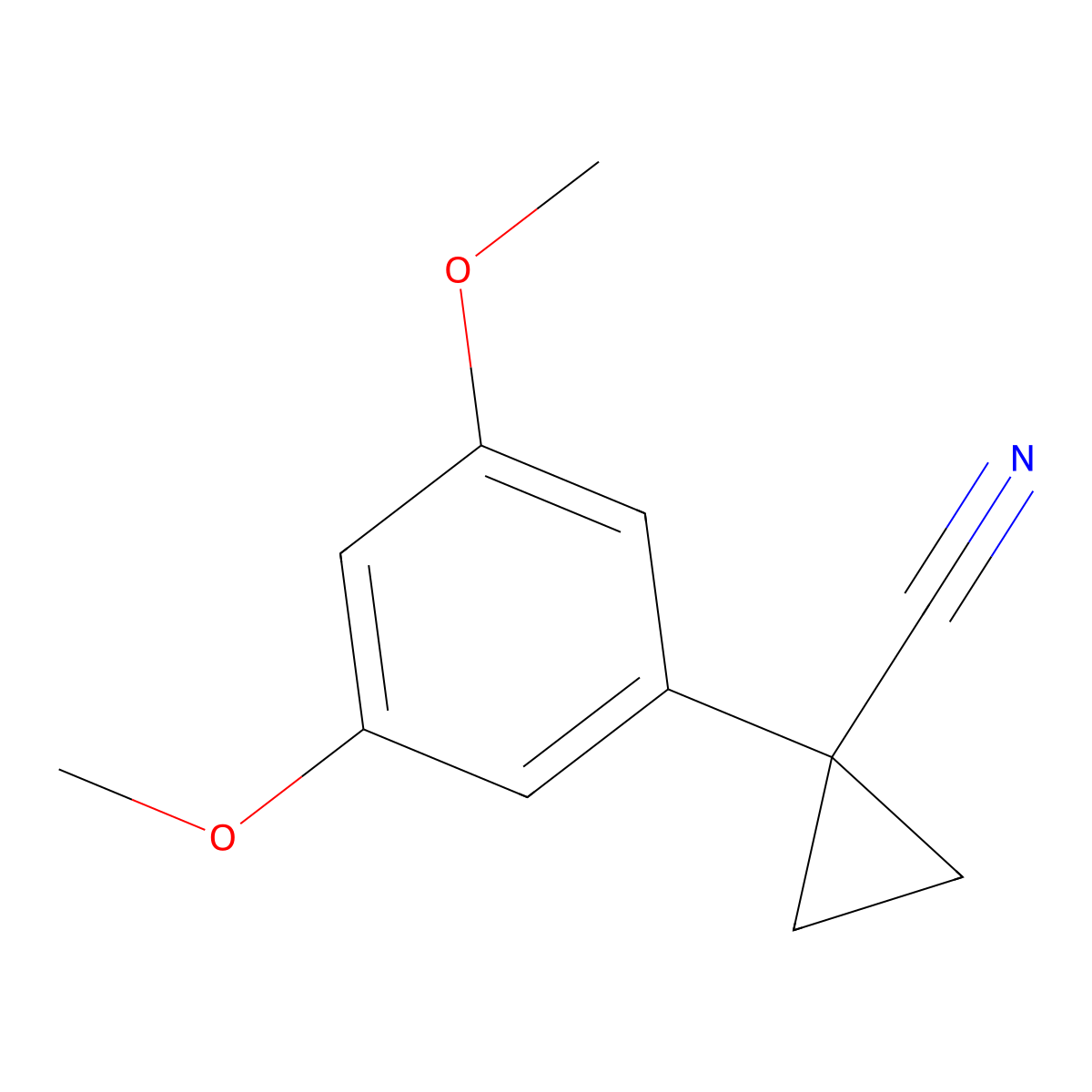 1-(3,5-Dimethoxyphenyl)cyclopropanecarbonitrile molecular structure, CAS 124276-97-7