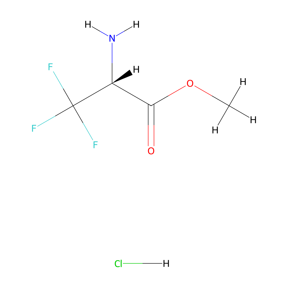 3,3,3-Trifluoroalanine methyl ester hydrochloride molecular structure, CAS 1242769-98-7