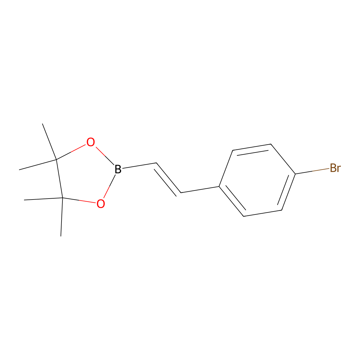 2-[(1E)-2-(4-Bromophenyl)ethenyl]-4,4,5,5-tetramethyl-1,3,2-dioxaborolane molecular structure, CAS 1242770-51-9