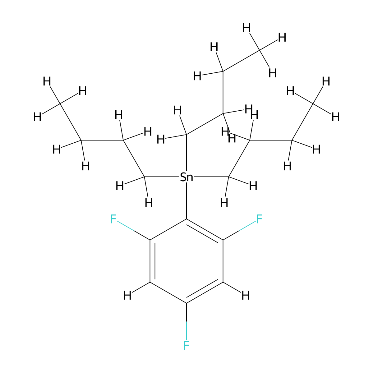 Tributyl(2,4,6-trifluorophenyl)stannane molecular structure, CAS 1242772-60-6
