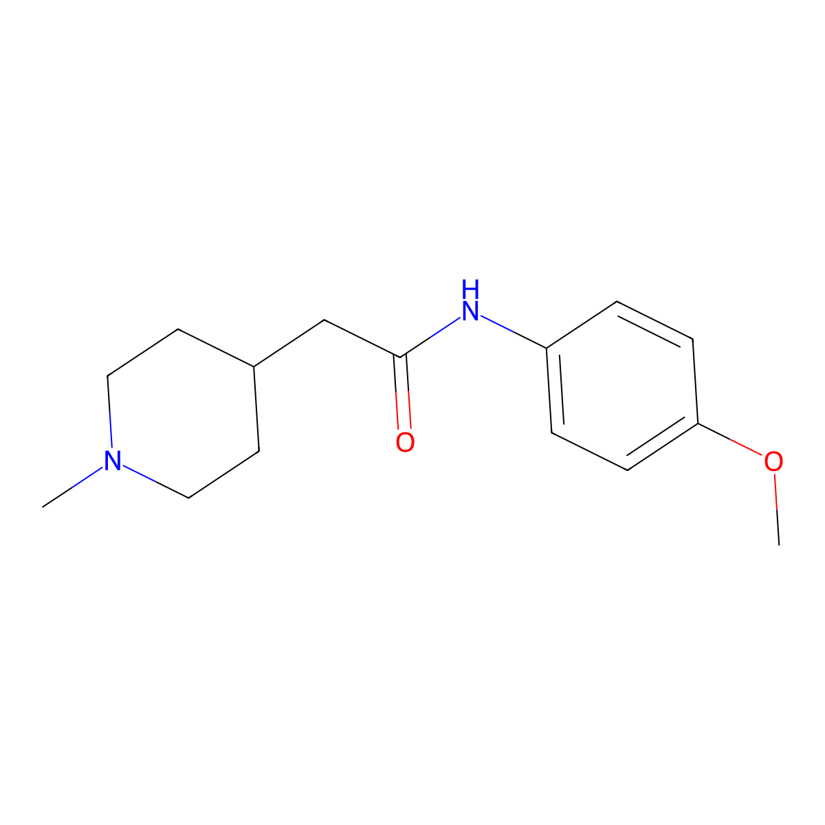 N-(4-methoxyphenyl)-2-(1-methylpiperidin-4-yl)acetamide molecular structure, CAS 1242808-64-5