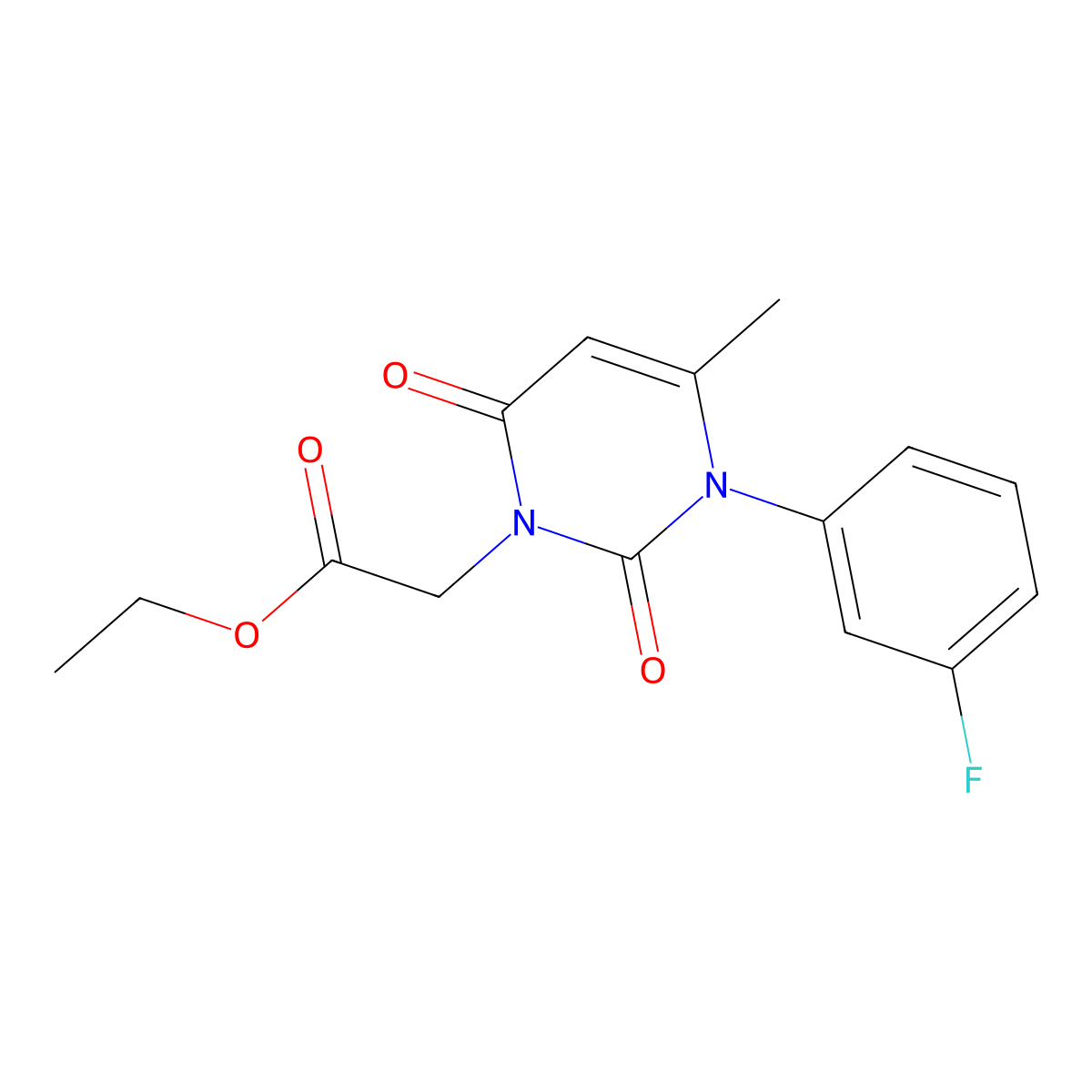 ethyl [3-(3-fluorophenyl)-4-methyl-2,6-dioxo-3,6-dihydropyrimidin-1(2H)-yl]acetate molecular structure, CAS 1242808-71-4