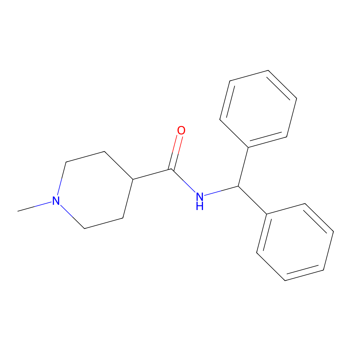 N-(diphenylmethyl)-1-methylpiperidine-4-carboxamide molecular structure, CAS 1242809-44-4