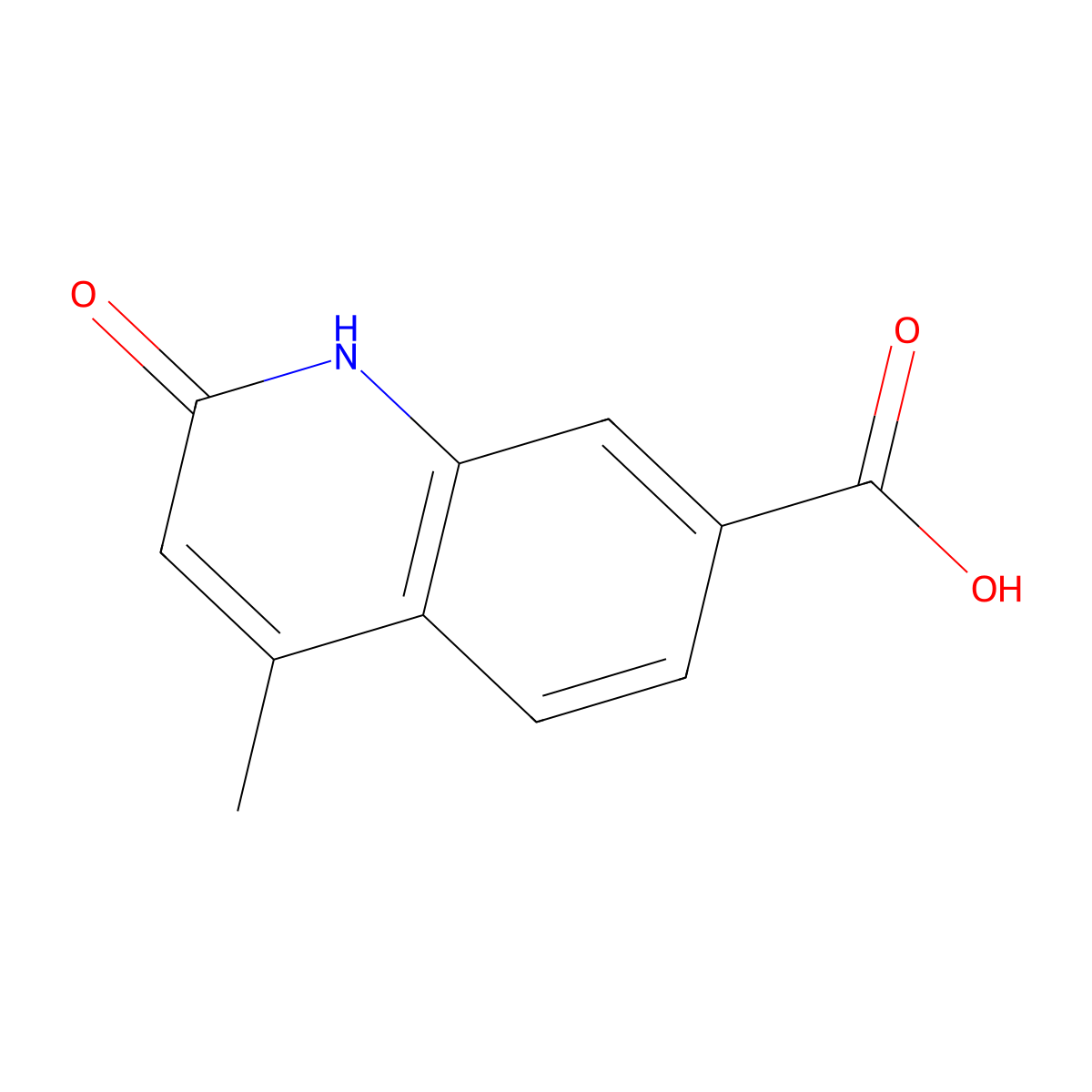 4-Methyl-2-oxo-1,2-dihydroquinoline-7-carboxylic acid molecular structure, CAS 124281-65-8