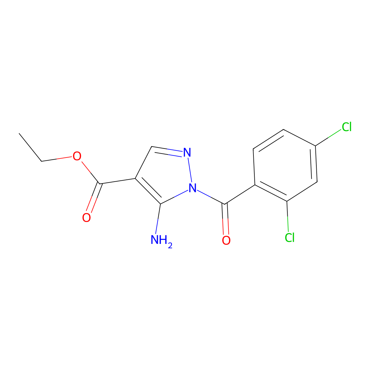 ethyl 5-amino-1-(2,4-dichlorobenzoyl)-1H-pyrazole-4-carboxylate molecular structure, CAS 124281-80-7