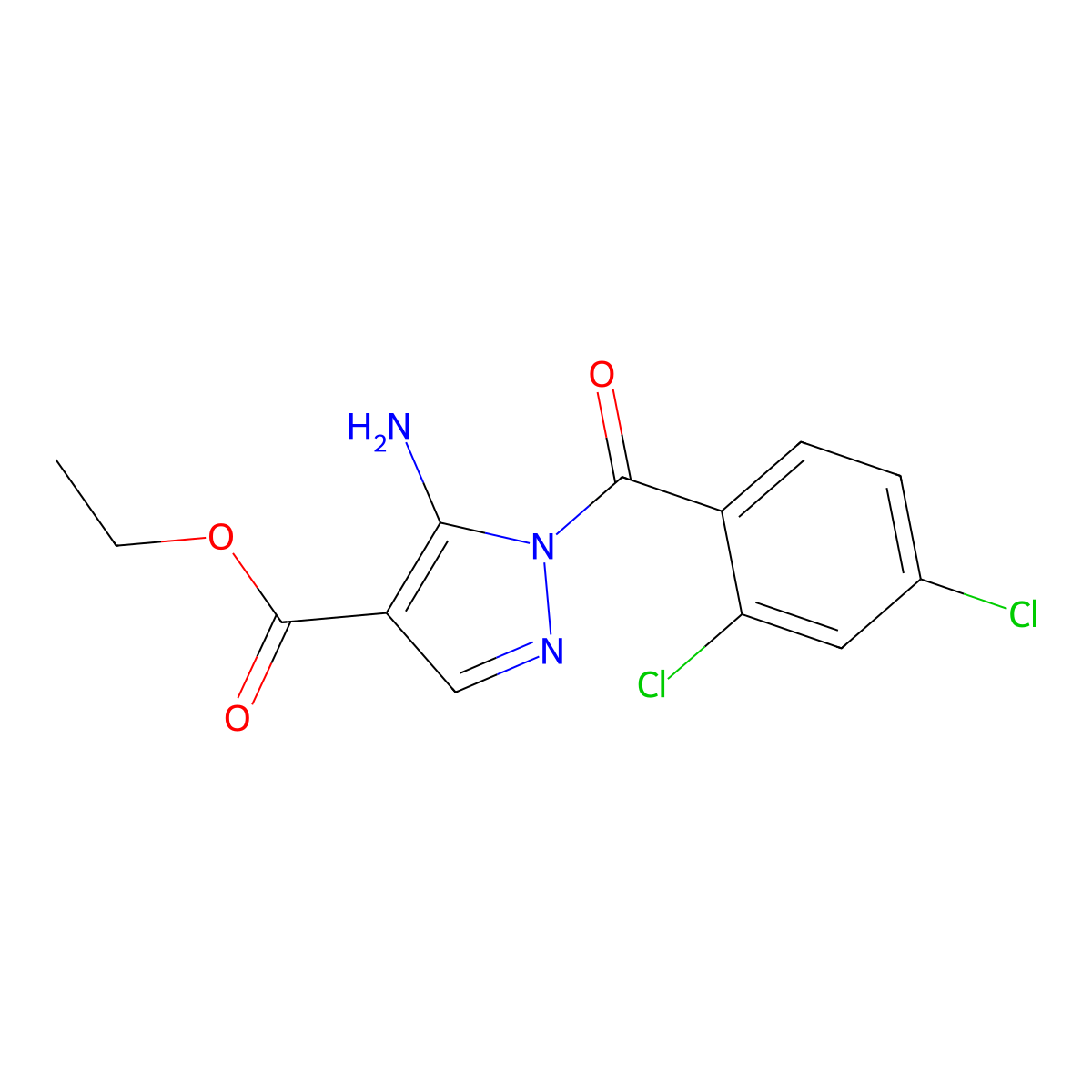 ethyl 5-amino-1-(2,4-dichlorobenzoyl)-1H-pyrazole-4-carboxylate molecular structure, CAS 124281-80-7