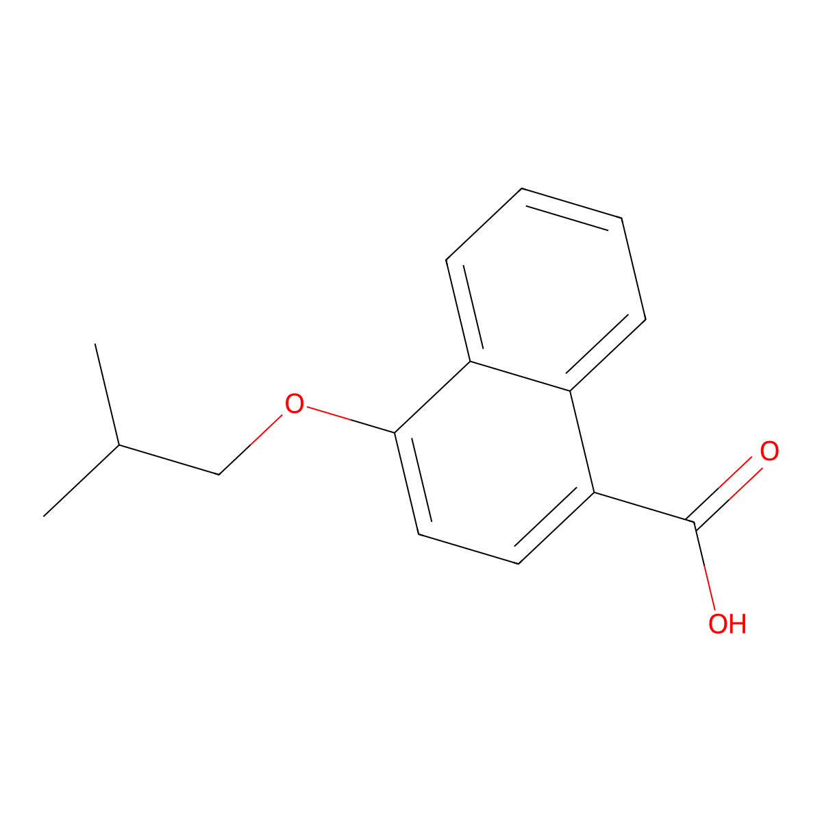 4-Isobutoxy-1-naphthoic acid molecular structure, CAS 1242811-15-9