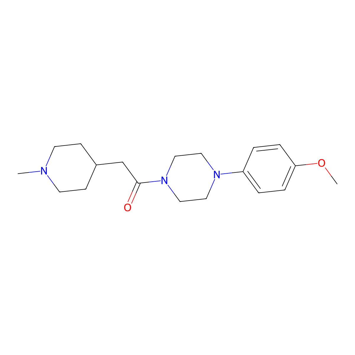 1-[4-(4-Methoxyphenyl)piperazin-1-yl]-2-(1-methylpiperidin-4-yl)ethanone molecular structure, CAS 1242812-80-1