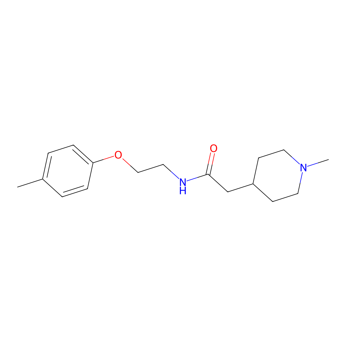 N-[2-(4-methylphenoxy)ethyl]-2-(1-methylpiperidin-4-yl)acetamide molecular structure, CAS 1242812-87-8