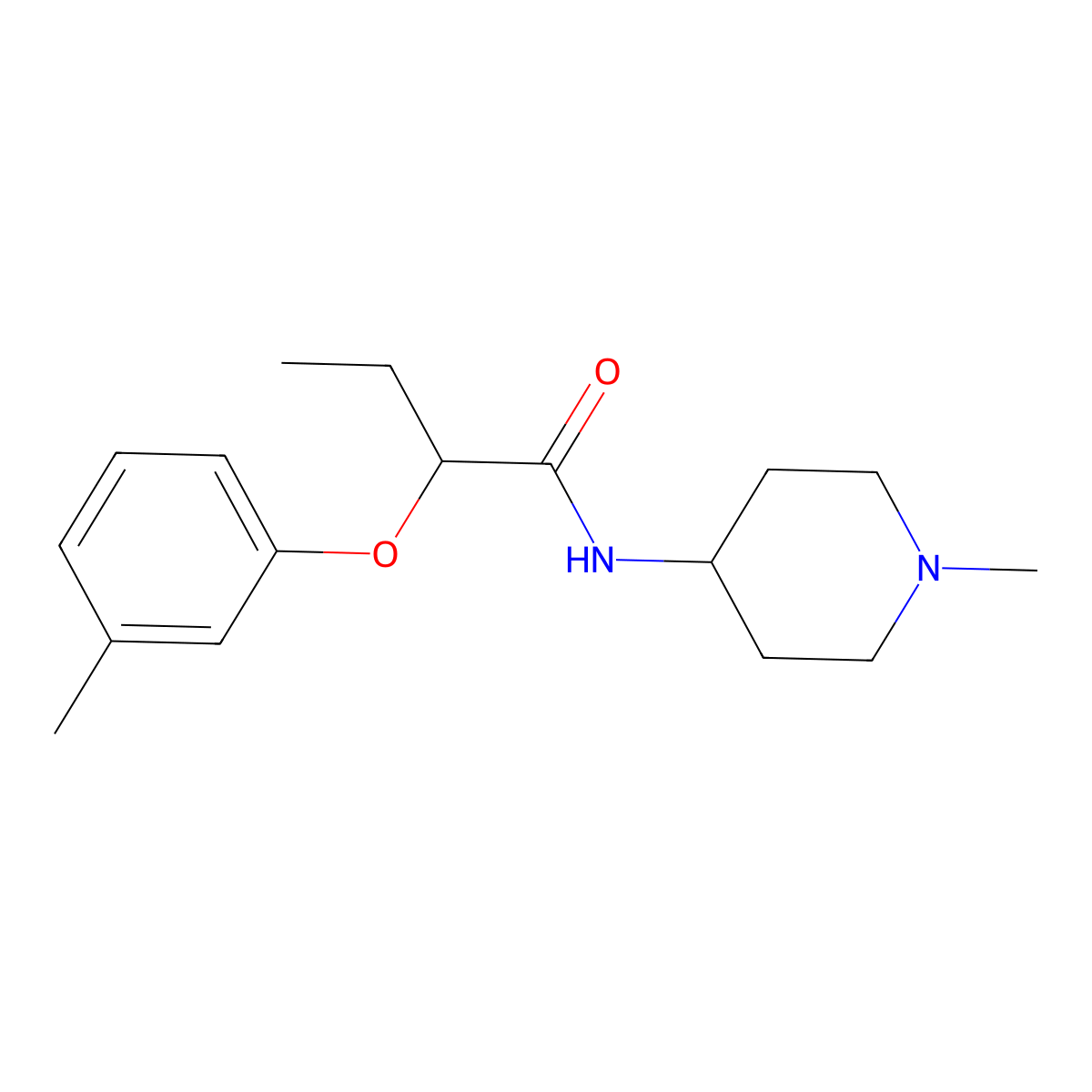 2-(3-methylphenoxy)-N-(1-methylpiperidin-4-yl)butanamide molecular structure, CAS 1242814-12-5