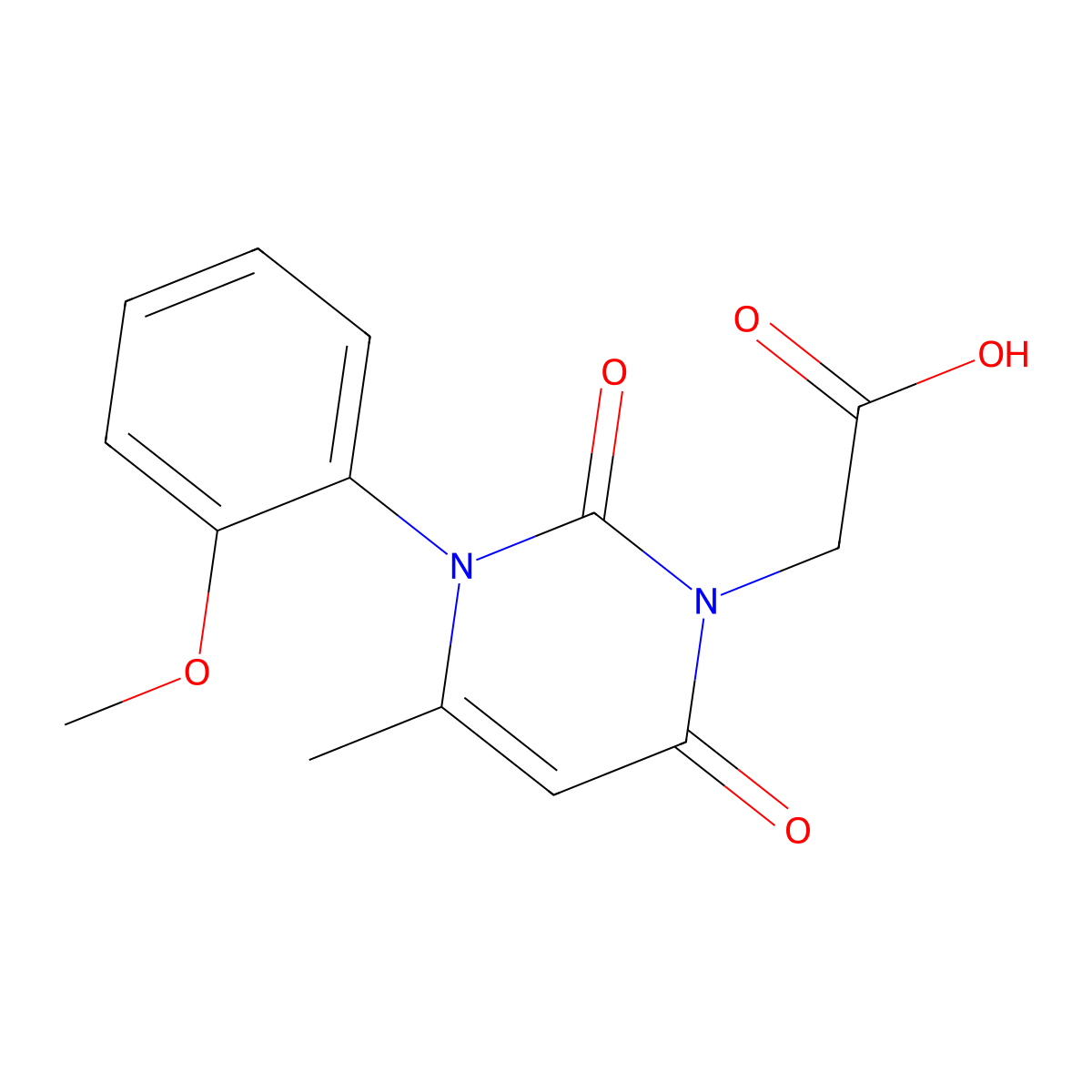 [3-(2-methoxyphenyl)-4-methyl-2,6-dioxo-3,6-dihydropyrimidin-1(2H)-yl]acetic acid molecular structure, CAS 1242814-25-0