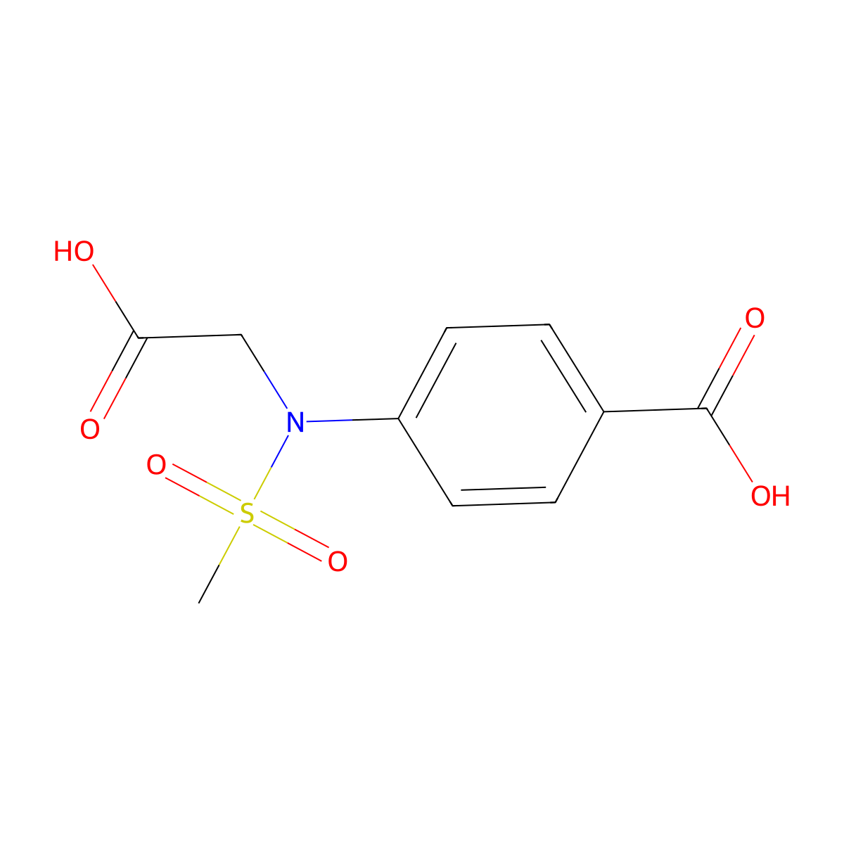 4-[(Carboxymethyl)(methylsulfonyl)amino]benzoic acid molecular structure, CAS 1242814-39-6