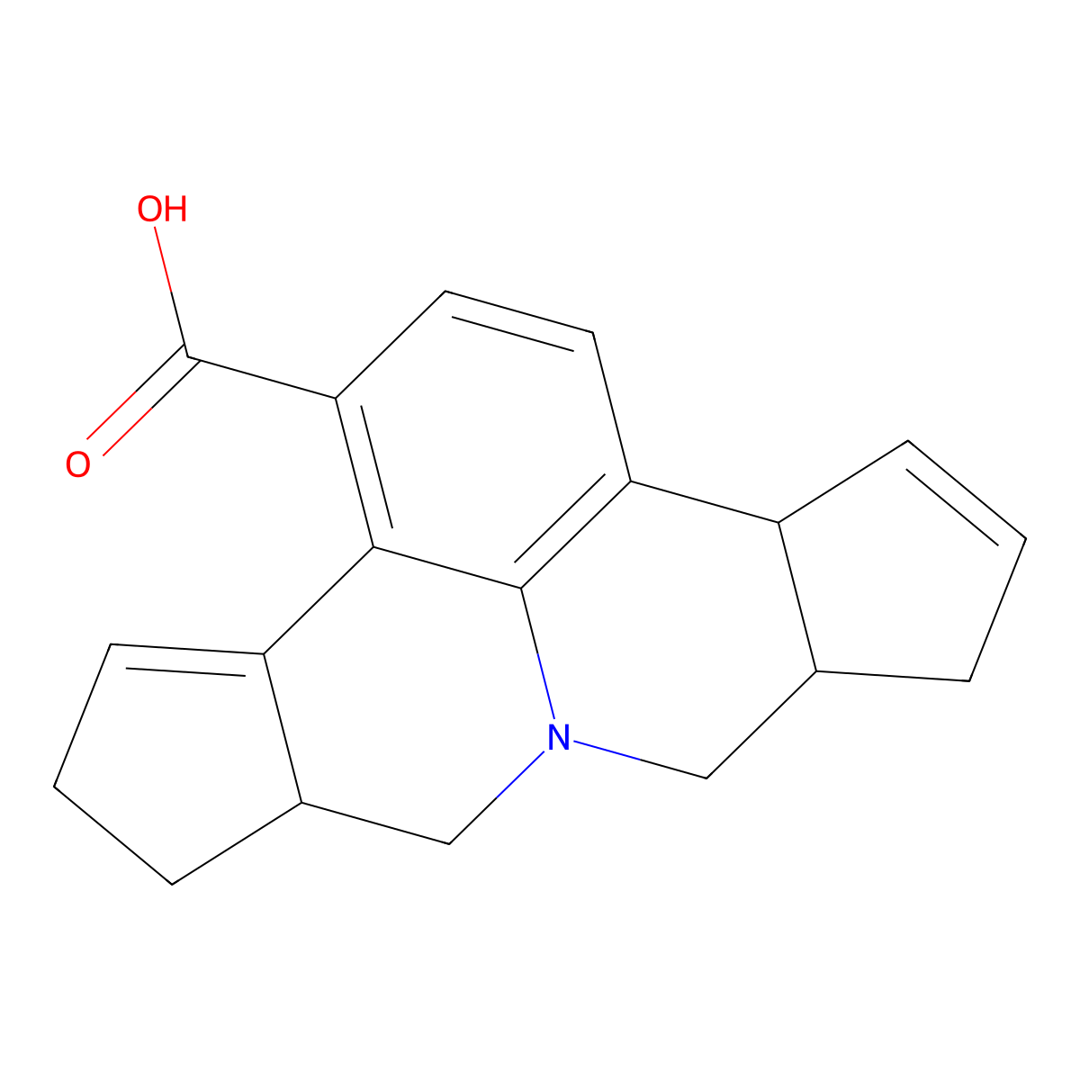 3b,6,6a,7,9,9a,10,11-Octahydrocyclopenta[c]cyclopenta[4,5]pyrido[3,2,1-ij]quinoline-1-carboxylic acid molecular structure, CAS 1242817-98-6