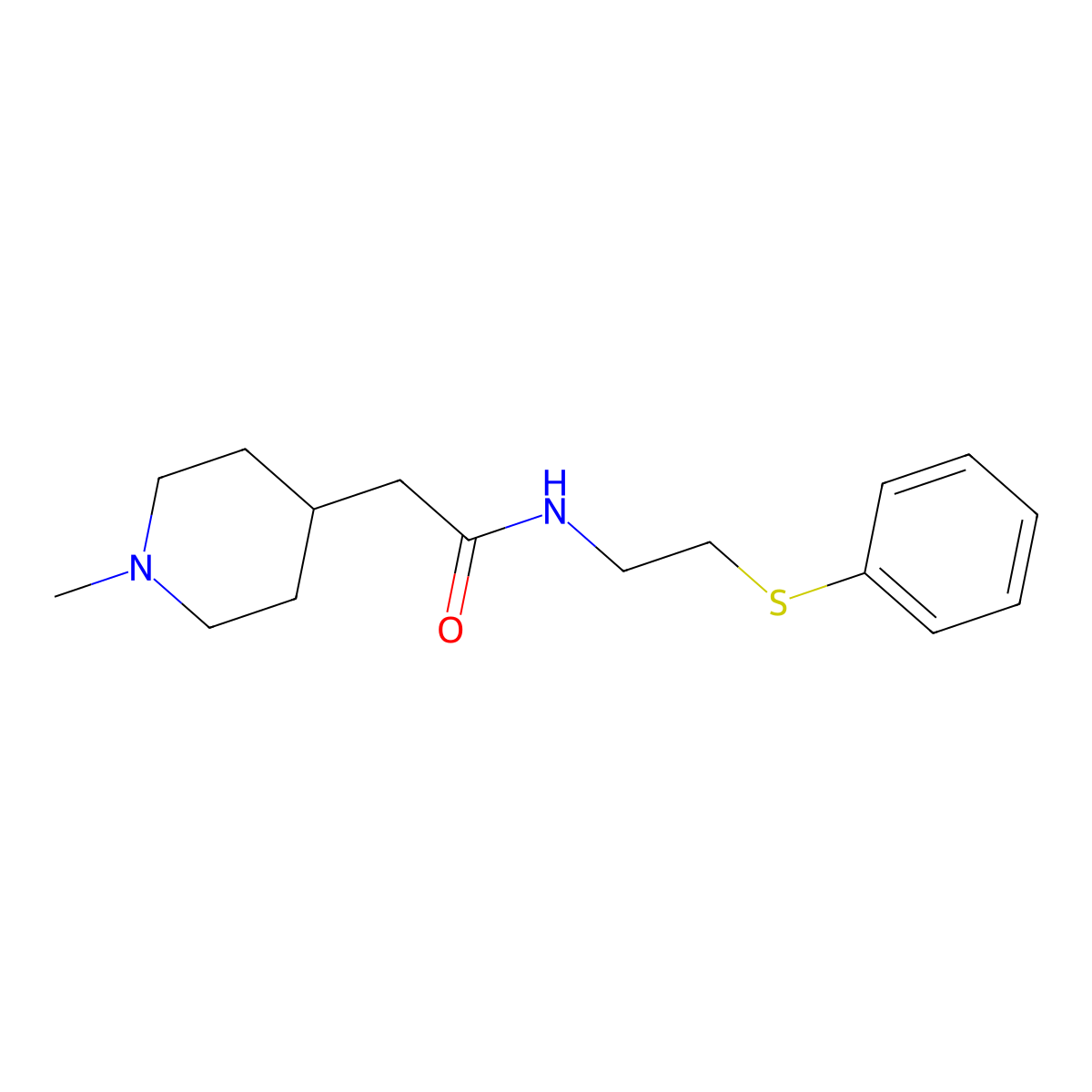 2-(1-methylpiperidin-4-yl)-N-[2-(phenylsulfanyl)ethyl]acetamide molecular structure, CAS 1242818-26-3