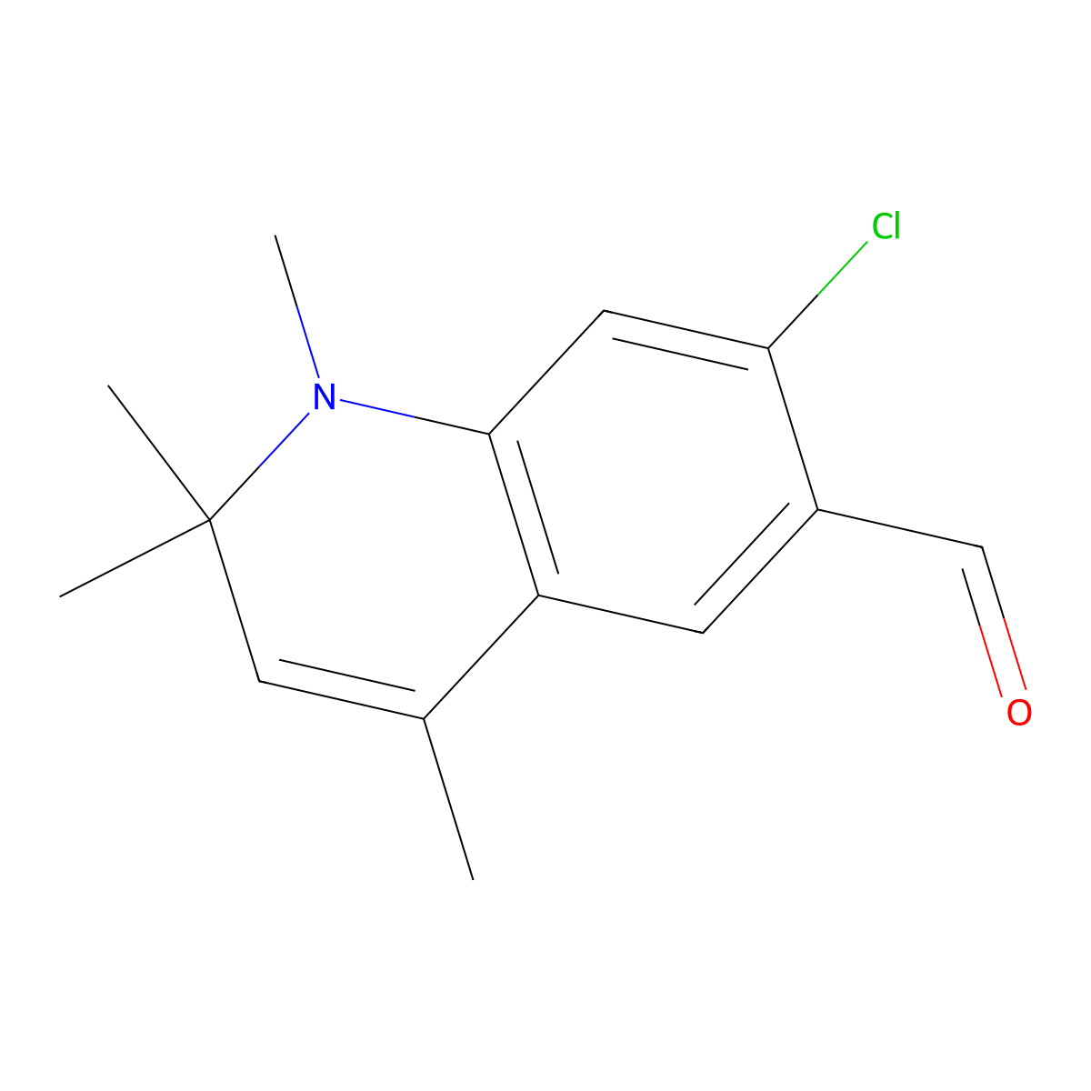 7-Chloro-1,2,2,4-tetramethyl-1,2-dihydroquinoline-6-carbaldehyde molecular structure, CAS 1242818-39-8