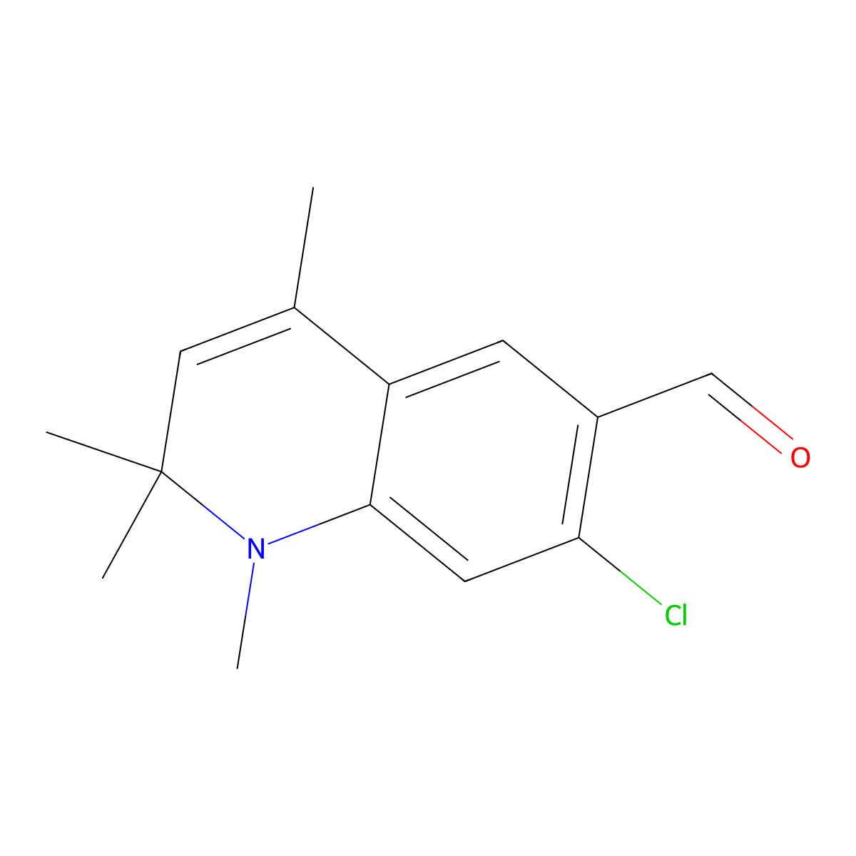 7-Chloro-1,2,2,4-tetramethyl-1,2-dihydroquinoline-6-carbaldehyde molecular structure, CAS 1242818-39-8