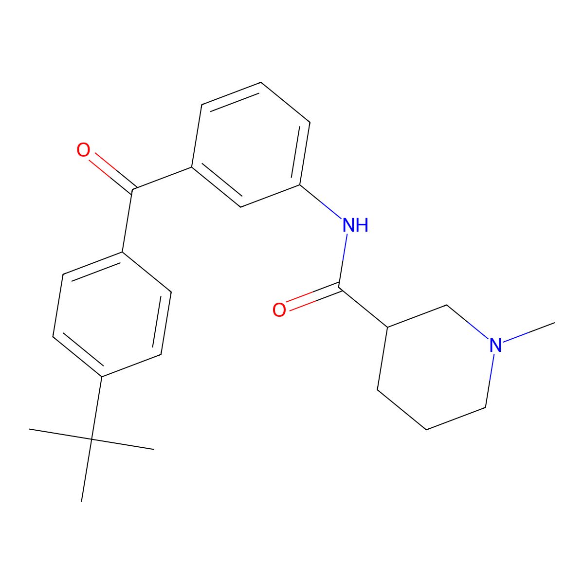 N-{3-[(4-tert-butylphenyl)carbonyl]phenyl}-1-methylpiperidine-3-carboxamide molecular structure, CAS 1242819-64-2