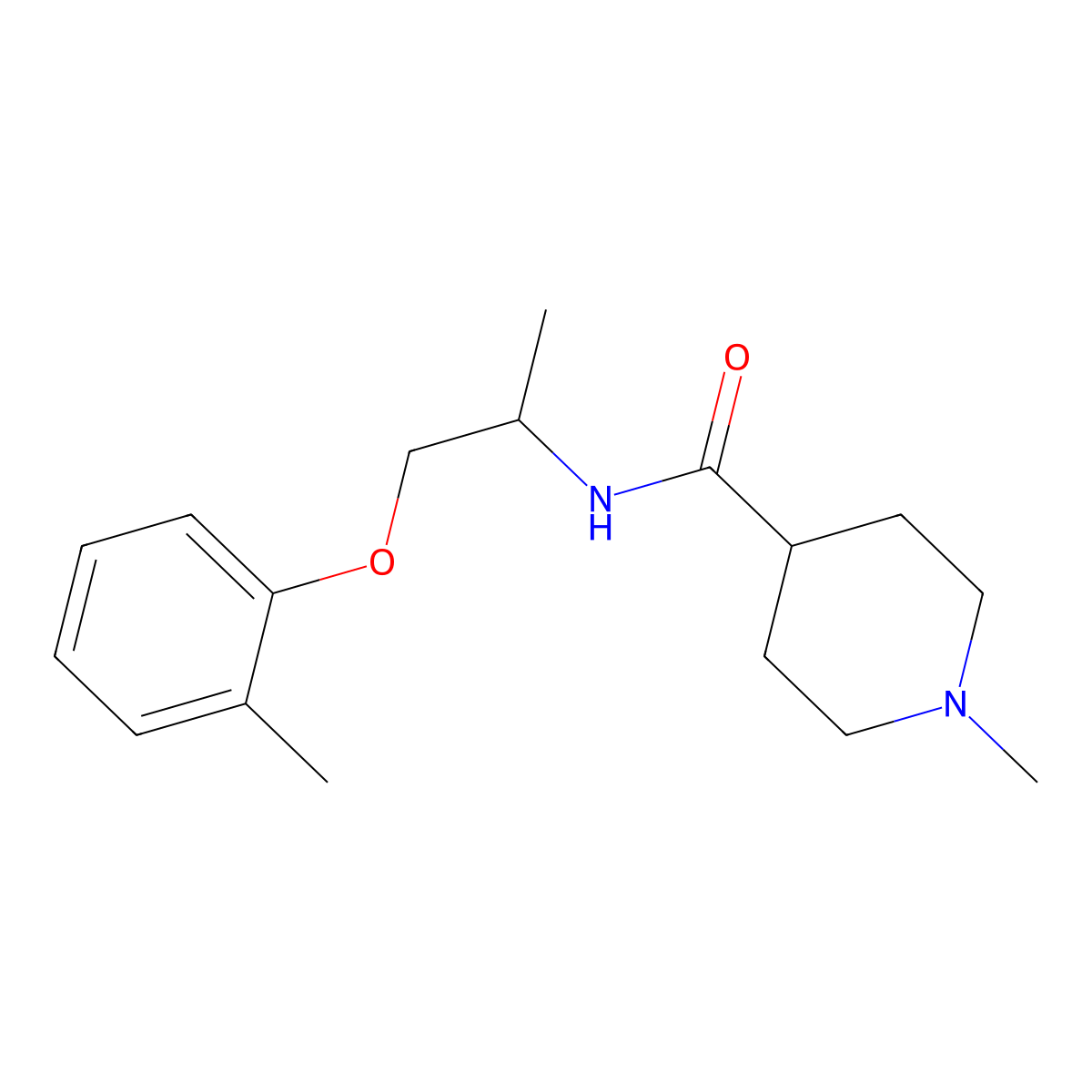 1-methyl-N-[1-(2-methylphenoxy)propan-2-yl]piperidine-4-carboxamide molecular structure, CAS 1242820-12-7