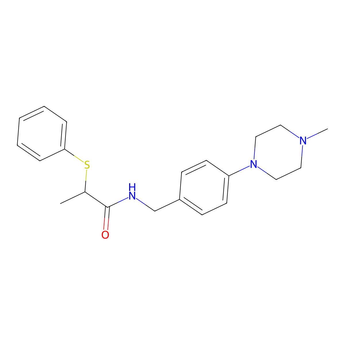N-[4-(4-methylpiperazin-1-yl)benzyl]-2-(phenylsulfanyl)propanamide molecular structure, CAS 1242821-41-5
