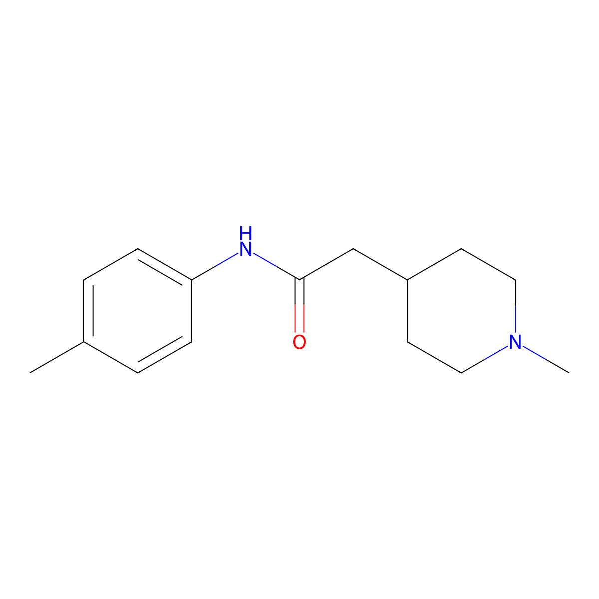 N-(4-methylphenyl)-2-(1-methylpiperidin-4-yl)acetamide molecular structure, CAS 1242821-78-8