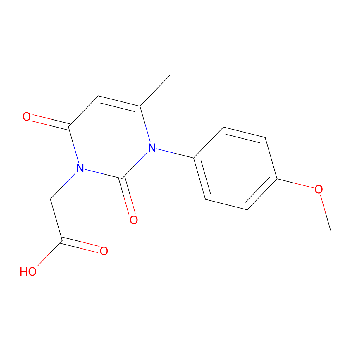 [3-(4-methoxyphenyl)-4-methyl-2,6-dioxo-3,6-dihydropyrimidin-1(2H)-yl]acetic acid molecular structure, CAS 1242821-81-3