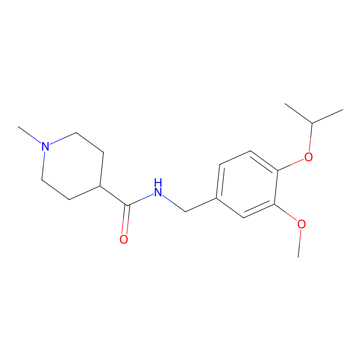 N-[3-methoxy-4-(propan-2-yloxy)benzyl]-1-methylpiperidine-4-carboxamide molecular structure, CAS 1242821-98-2