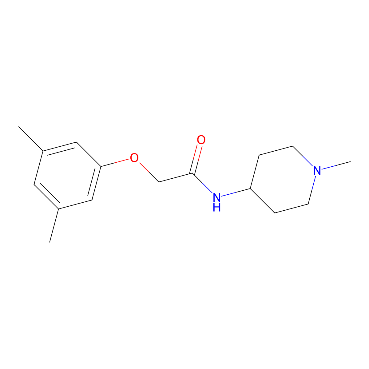 2-(3,5-dimethylphenoxy)-N-(1-methylpiperidin-4-yl)acetamide molecular structure, CAS 1242822-19-0