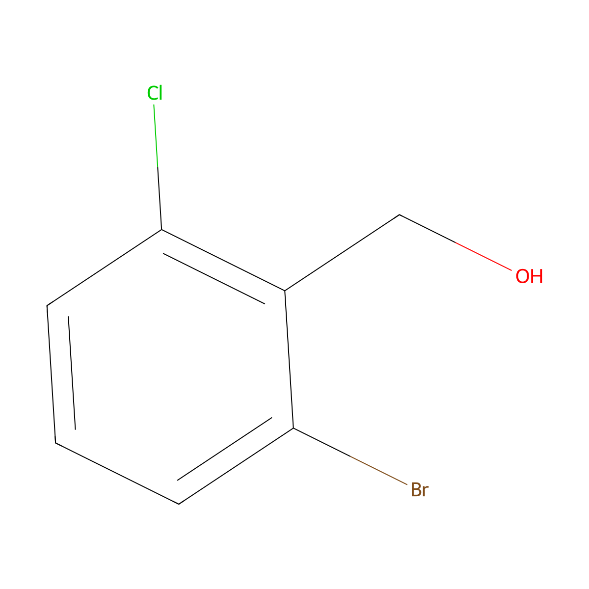 (2-Bromo-6-chlorophenyl)methanol molecular structure, CAS 1242822-57-6