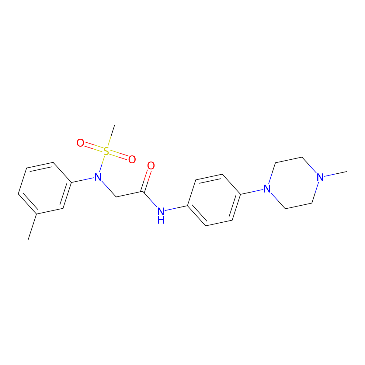 2-[(3-Methylphenyl)(methylsulfonyl)amino]-N-[4-(4-methyl-1-piperazinyl)phenyl]acetamide molecular structure, CAS 1242822-58-7