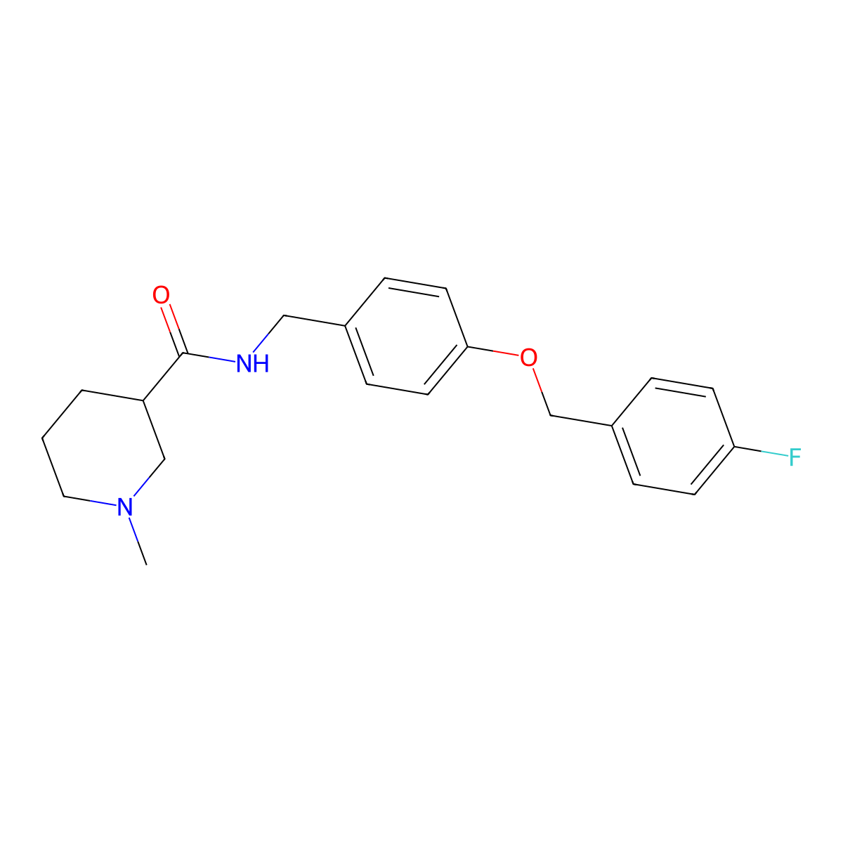 N-{4-[(4-fluorobenzyl)oxy]benzyl}-1-methylpiperidine-3-carboxamide molecular structure, CAS 1242822-89-4