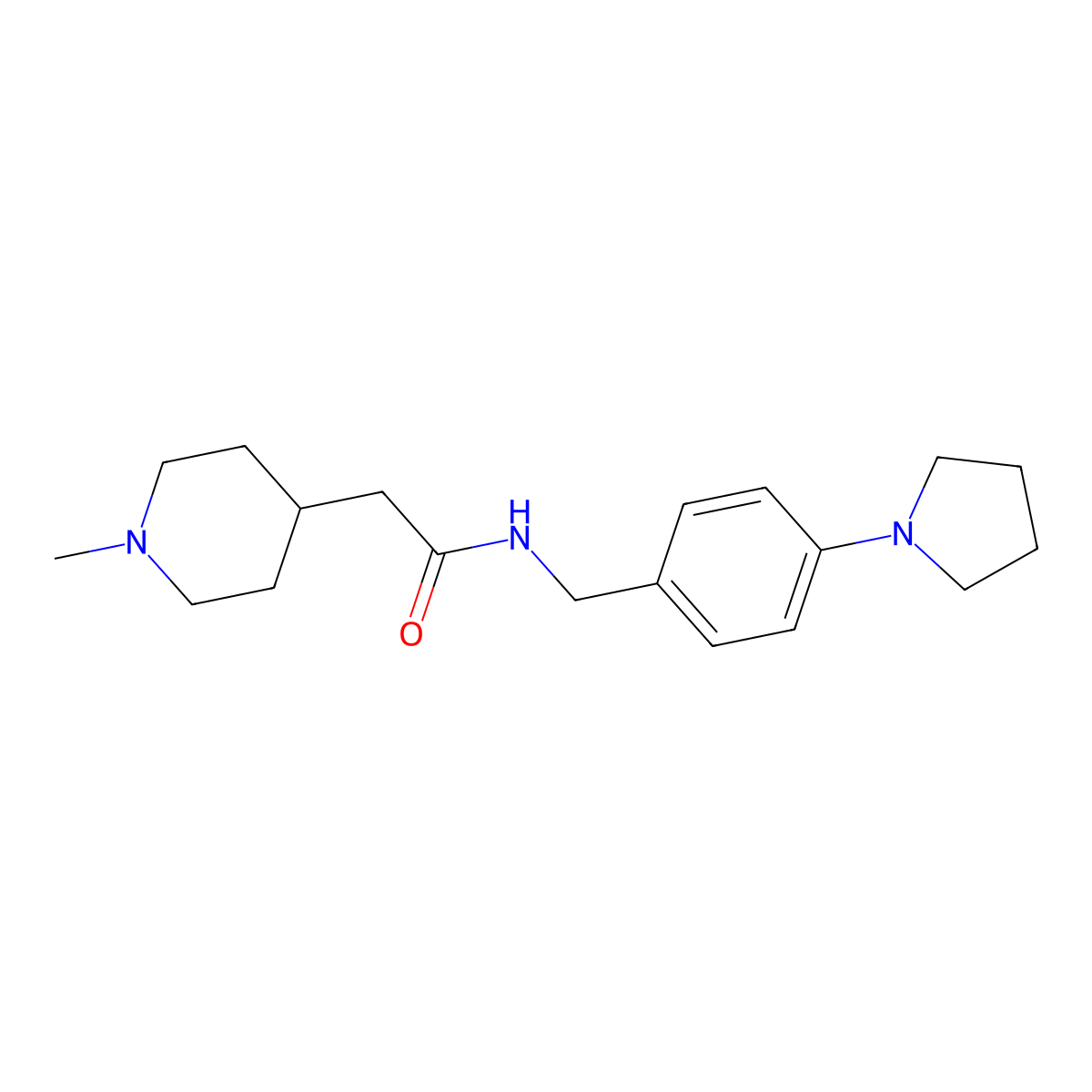 2-(1-methylpiperidin-4-yl)-N-[4-(pyrrolidin-1-yl)benzyl]acetamide molecular structure, CAS 1242823-83-1