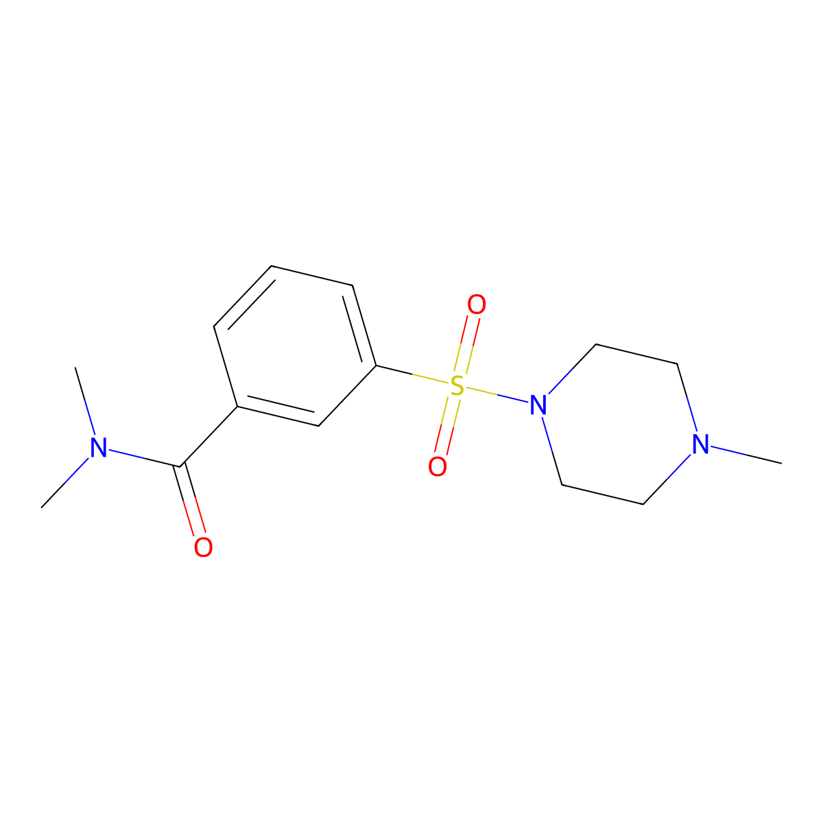 N,N-dimethyl-3-[(4-methylpiperazin-1-yl)sulfonyl]benzamide molecular structure, CAS 1242824-50-5