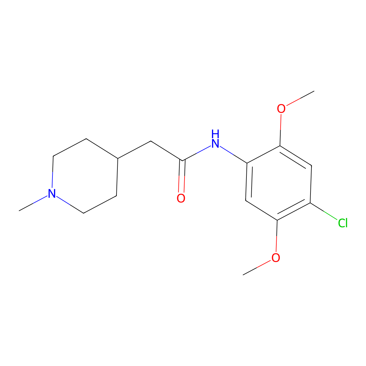 N-(4-chloro-2,5-dimethoxyphenyl)-2-(1-methylpiperidin-4-yl)acetamide molecular structure, CAS 1242826-37-4