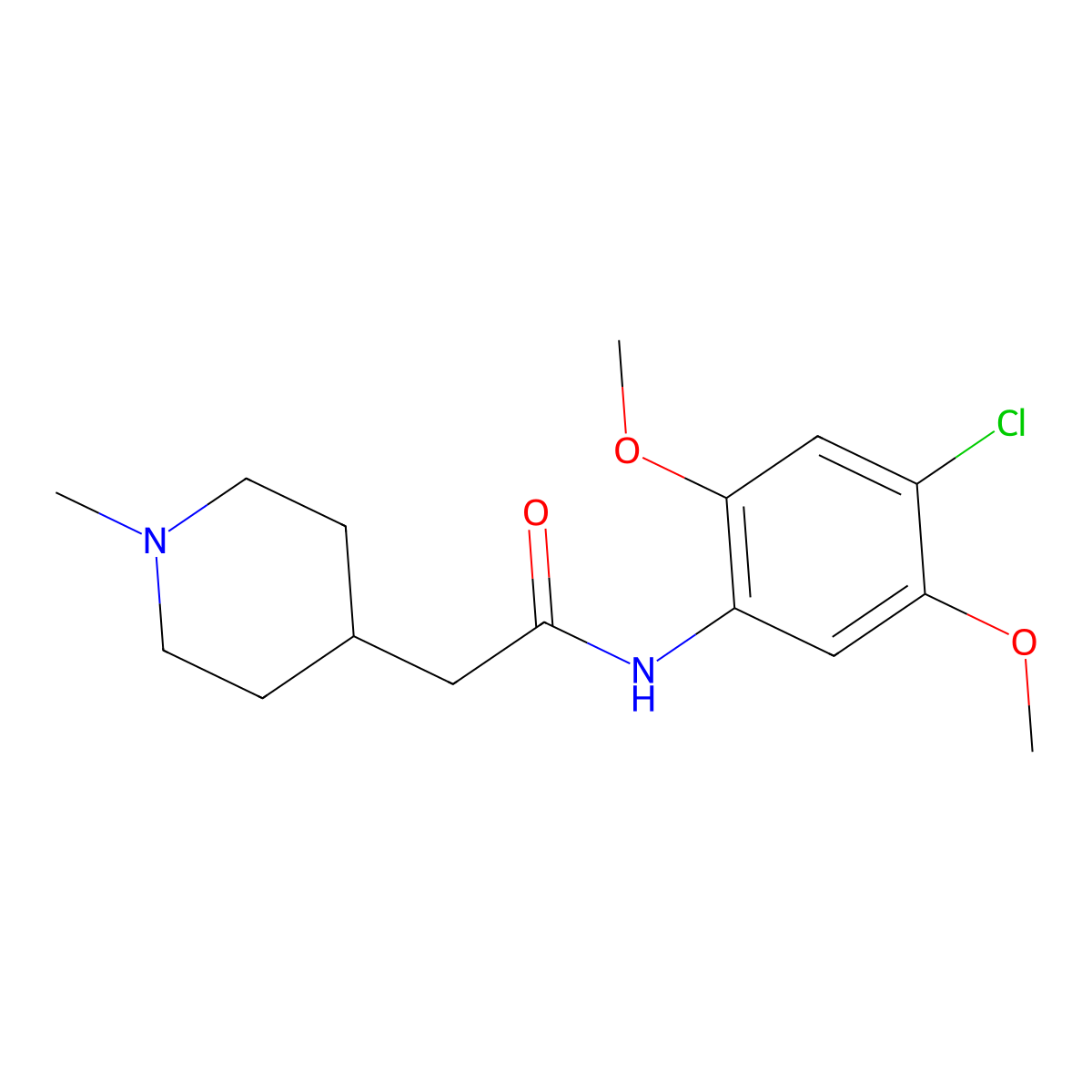 N-(4-chloro-2,5-dimethoxyphenyl)-2-(1-methylpiperidin-4-yl)acetamide molecular structure, CAS 1242826-37-4