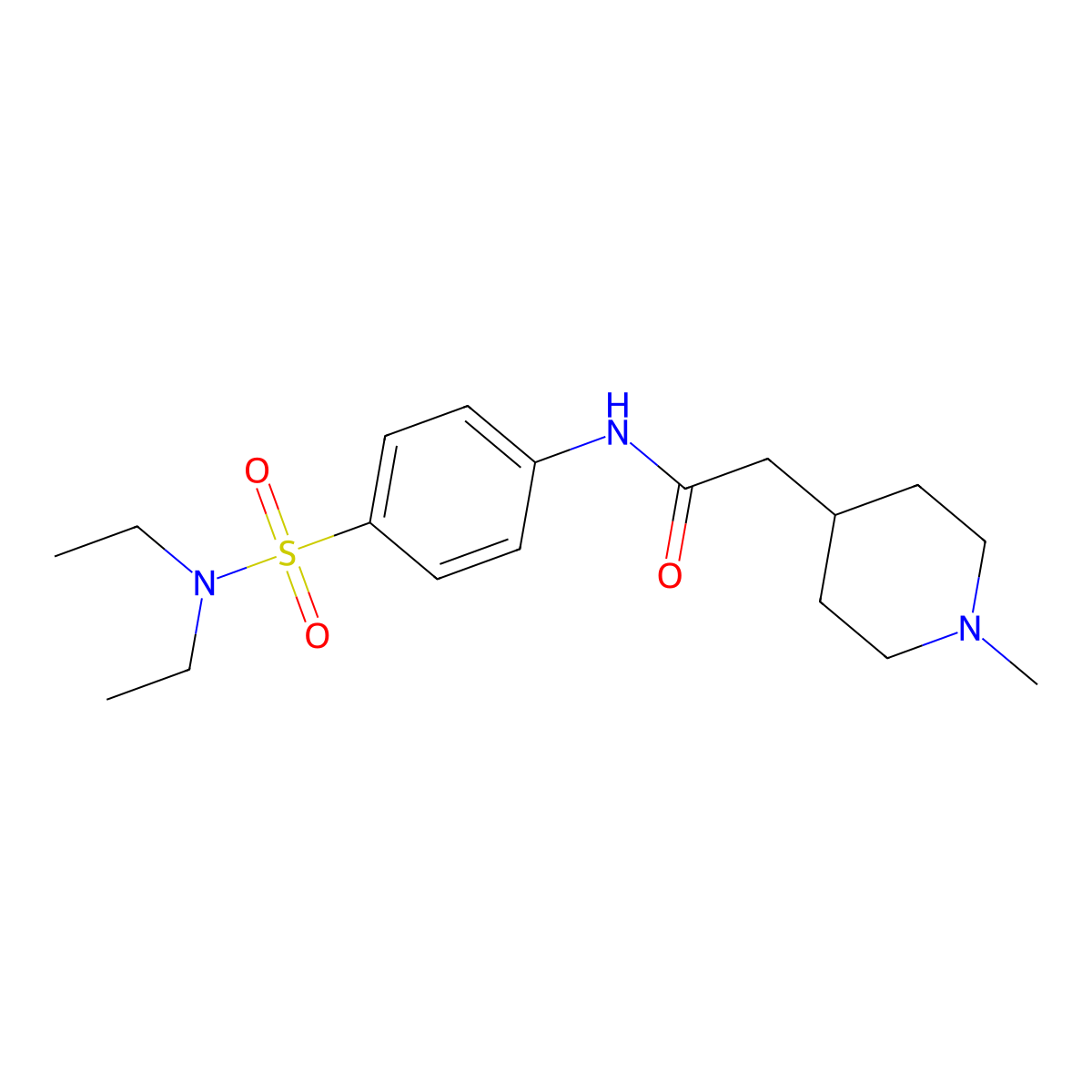 N-[4-(diethylsulfamoyl)phenyl]-2-(1-methylpiperidin-4-yl)acetamide molecular structure, CAS 1242827-03-7