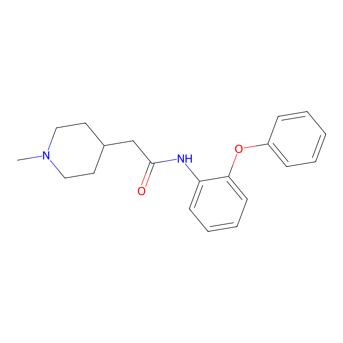 2-(1-methylpiperidin-4-yl)-N-(2-phenoxyphenyl)acetamide molecular structure, CAS 1242829-34-0