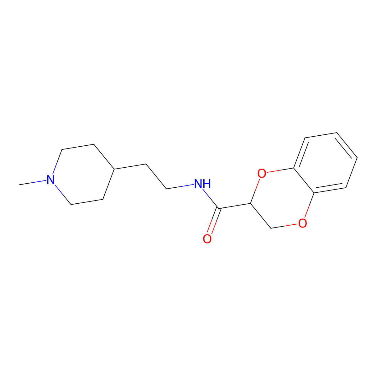 N-[2-(1-methylpiperidin-4-yl)ethyl]-2,3-dihydro-1,4-benzodioxine-2-carboxamide molecular structure, CAS 1242829-78-2