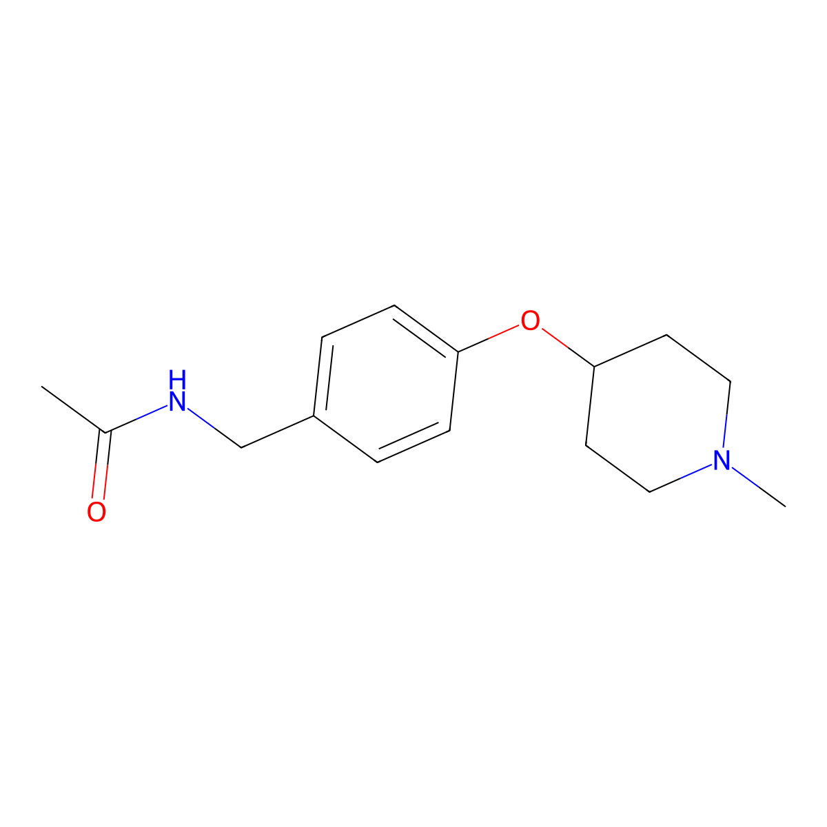 N-{4-[(1-methylpiperidin-4-yl)oxy]benzyl}acetamide molecular structure, CAS 1242830-30-3