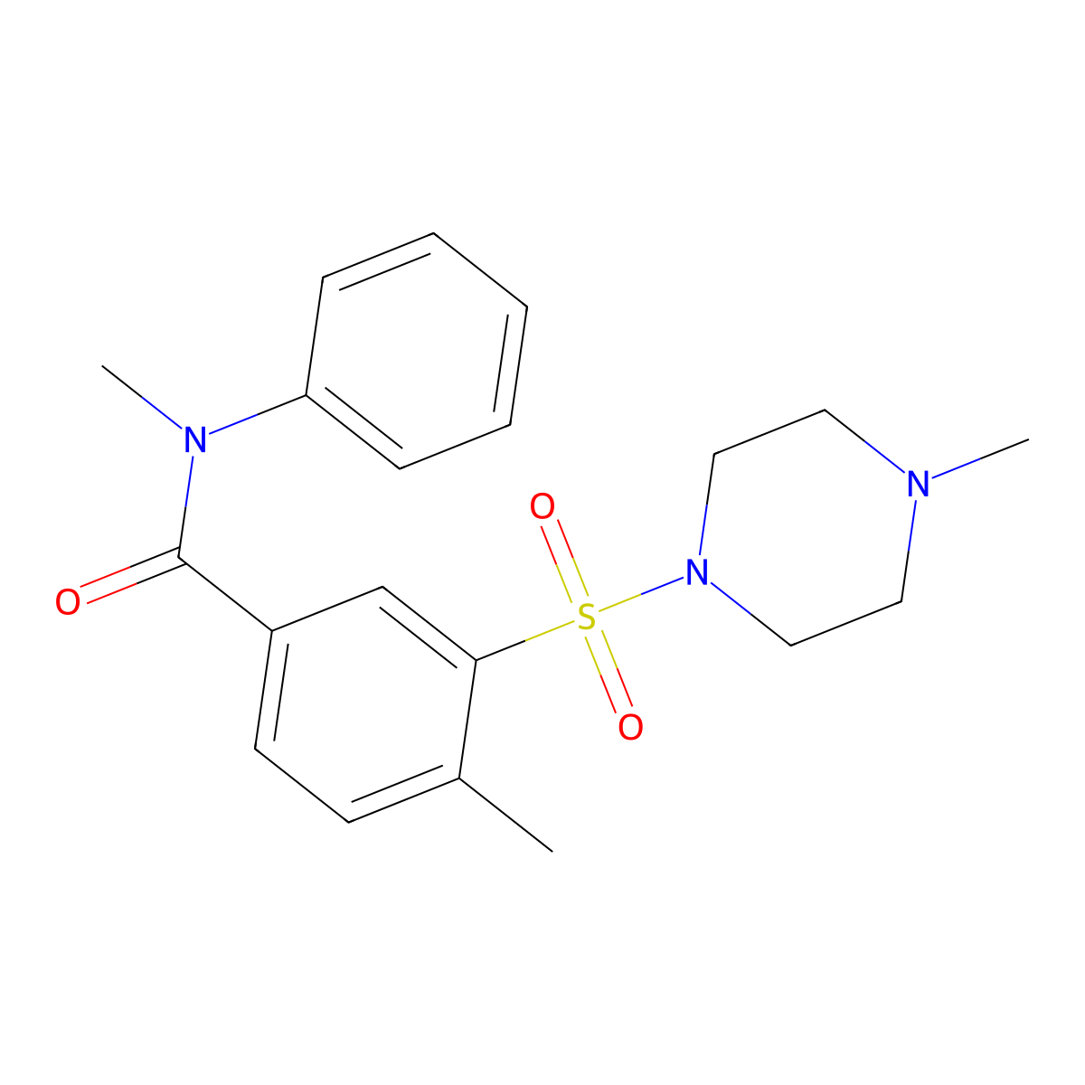 N,4-dimethyl-3-[(4-methylpiperazin-1-yl)sulfonyl]-N-phenylbenzamide molecular structure, CAS 1242830-31-4