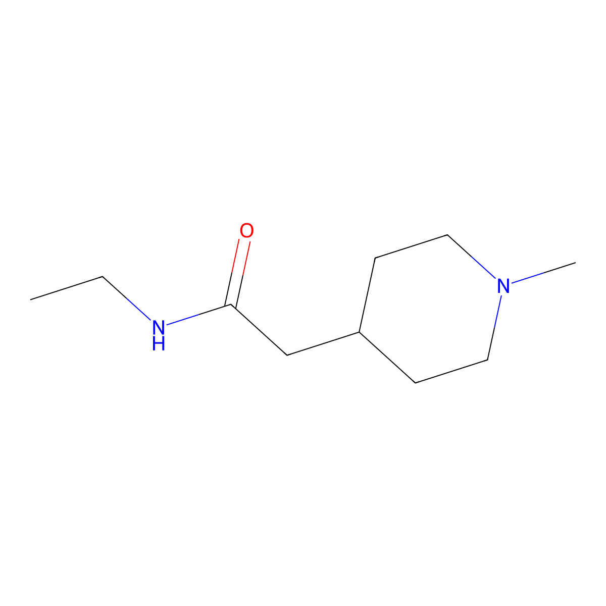 N-ethyl-2-(1-methylpiperidin-4-yl)acetamide molecular structure, CAS 1242830-50-7